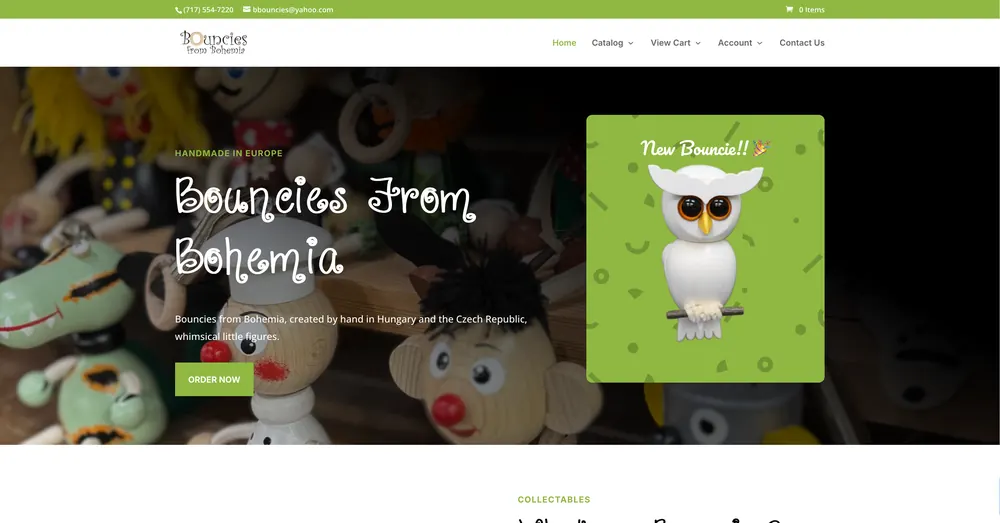 Homepage of the Bouncies From Bohemia website